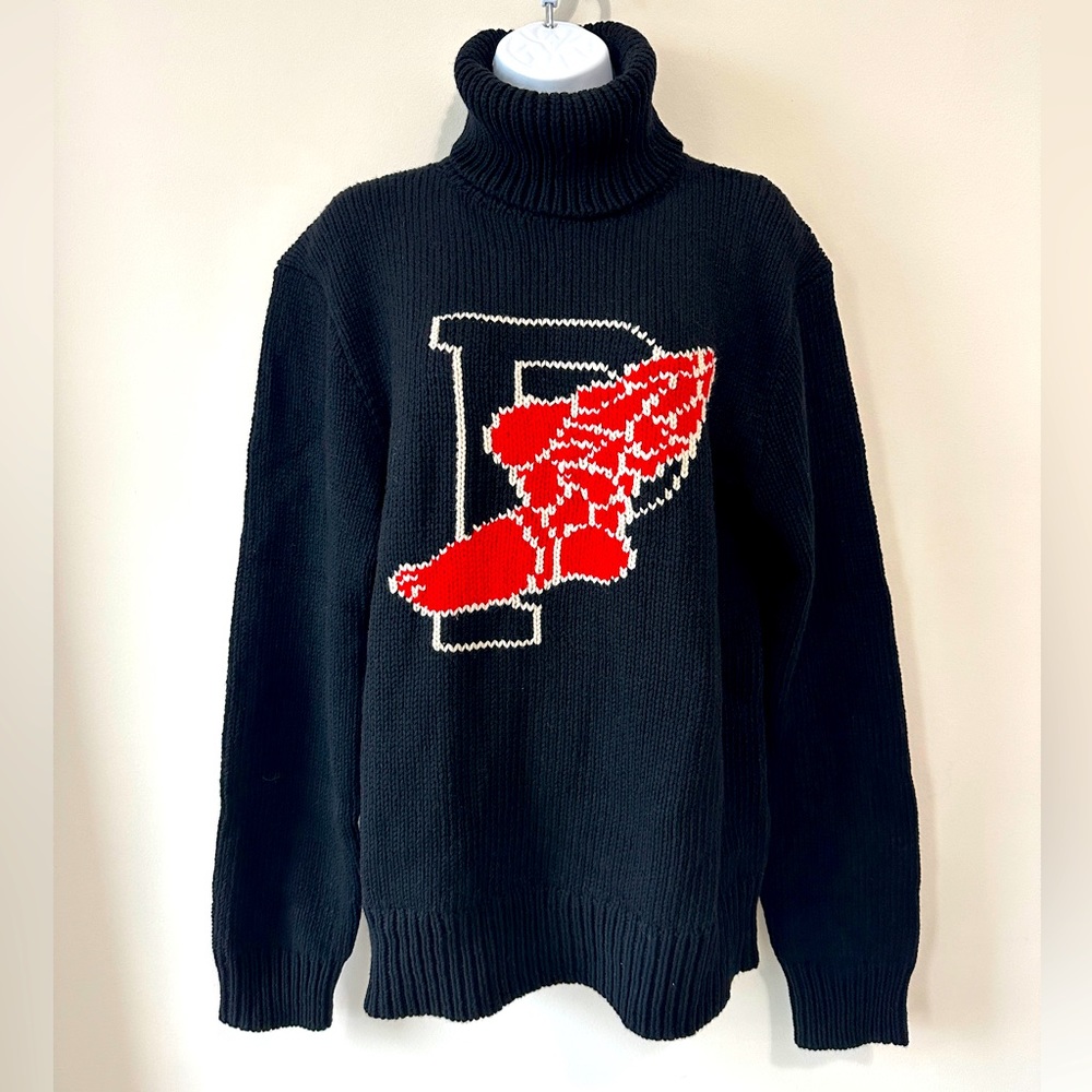 Authentic Polo Ralph Lauren 1992 POPULAR Pwing Turtleneck Knit Sweater Size M - Picture 2 of 9